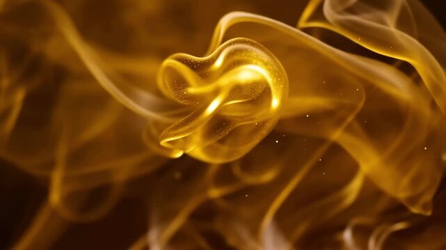 A smooth motion of red and blue swirling smoke creates a flowing wave pattern and fractal flame shape against a black background texture for an artistic energy design
