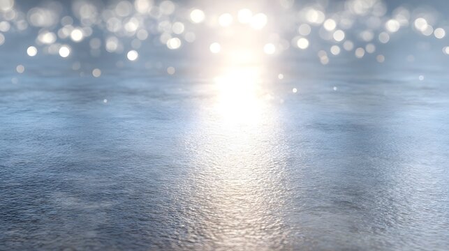 Luminous reflective backdrop featuring soft bokeh lights and a diffused central glow
