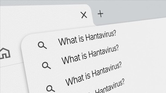 What is hantavirus Virus Text Typing on Browser Search Bar Animation