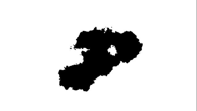 Black paint splash, Ink transition splatter blot spreading from center to edges, Watercolor leak stream flow effect on white background, 4k motion graphics
