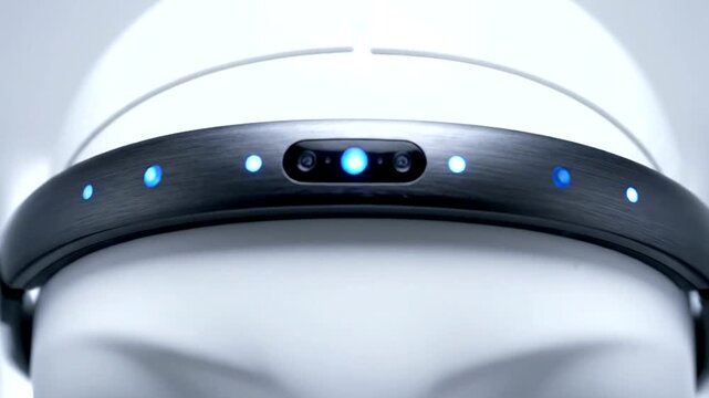 Close-up of a Brain-Computer Interface Headband on a Mannequin Head, Demonstrating Advanced Neurotechnology.