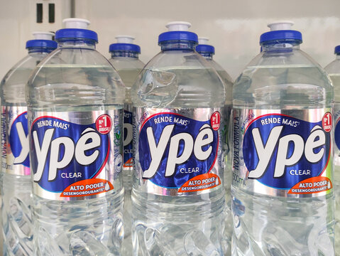 Yp&ecirc; detergent (dishwashing) displayed in the supermarket. May 9, 2026, Brazil.