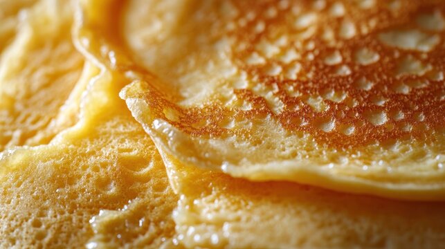 Stack of golden brown pancakes with butter