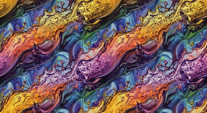 Vibrant colorful dragon pattern design.