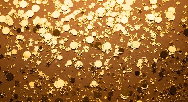 Golden Glitter Sparkles Background for Celebrations and Events.