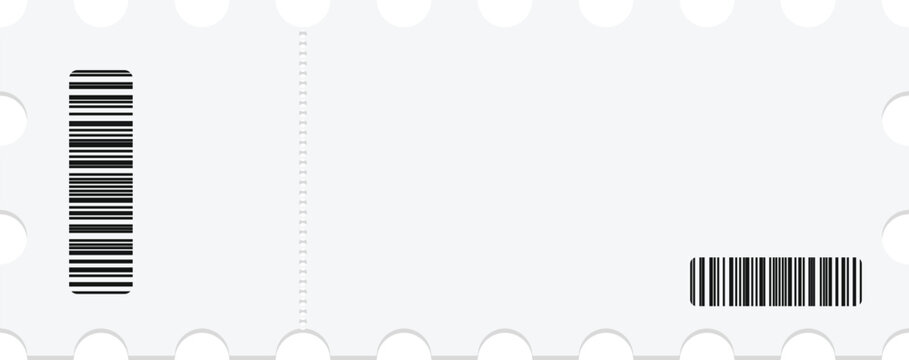 Abstract barcode label template. Minimal coupon border design. Modern scan code frame background.
