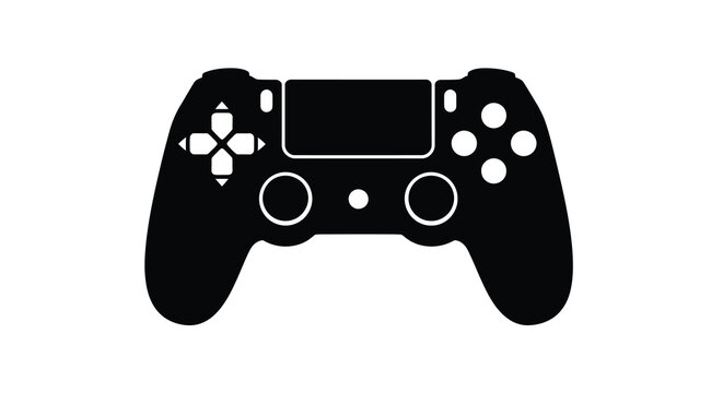 Playstation 4 controller silhouette gaming icon isolated on white background