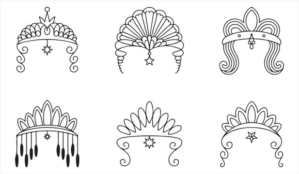 Elegant Tiara Crown Vector Collection