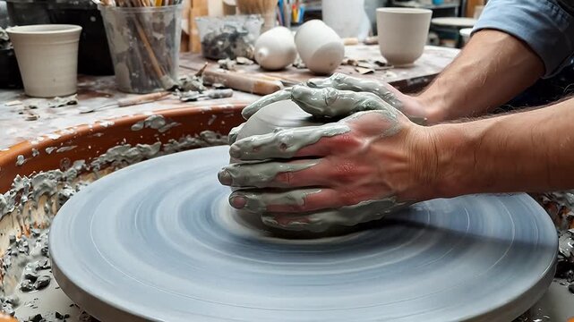 Potter shaping clay on wheel symbolizing the limitless potential of digital design