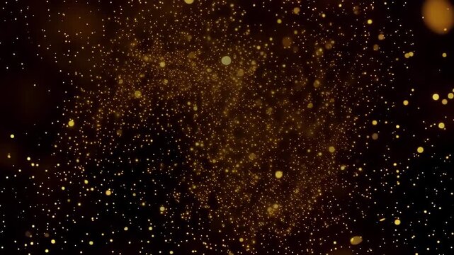 Water drops on black background with sparkling light effects Gold abstract background rays