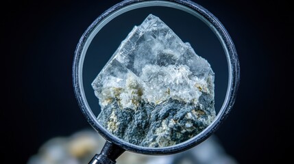 Fototapeta premium Crystal magnified close up on rock