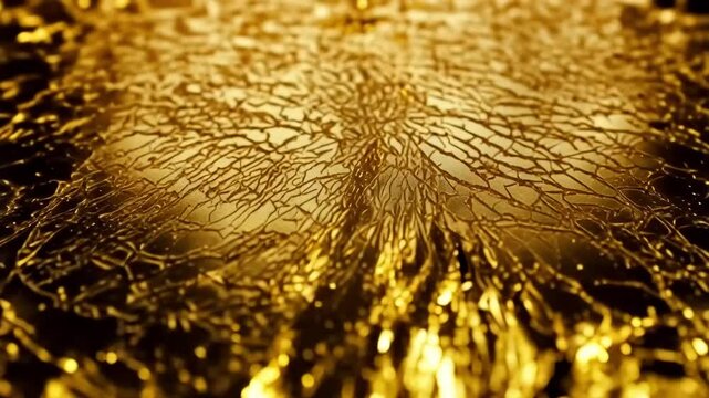 Golden Christmas tree with textured Gold abstract background rays background