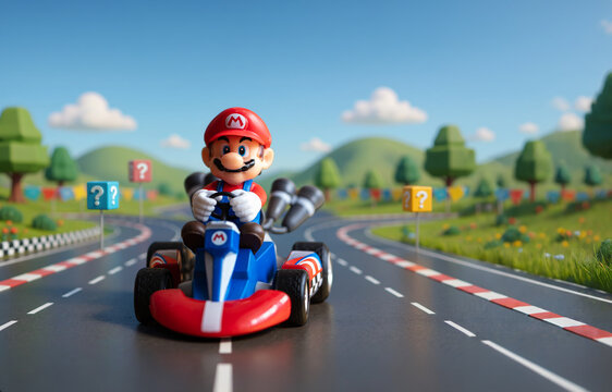 Super Mario in a kart - racing toy