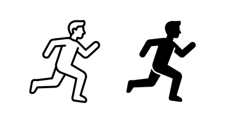 Fototapeta premium Running Man Icon, Silhouette Runner, Active Person Vector Graphic, Fitness Symbol Set