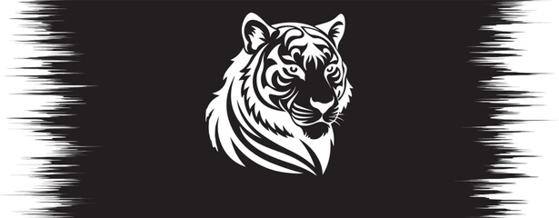 Obraz premium Tiger head graphic on black background