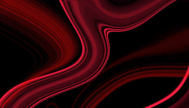 Scarlet Pulse: Vibrant crimson neon streams twisting across a dark abstract background with dynamic energy.