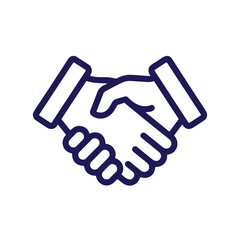 Fototapeta premium Handshake Line Icon — Business Deal, Partnership, Agreement, Trust, Cooperation Vector Symbol