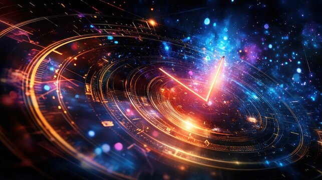 Abstract cosmic clock in a starry space