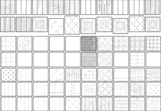 Geometric patterns of various designs create a stunning grid of artistic variations, offering a plethora of creative design assets for projects.