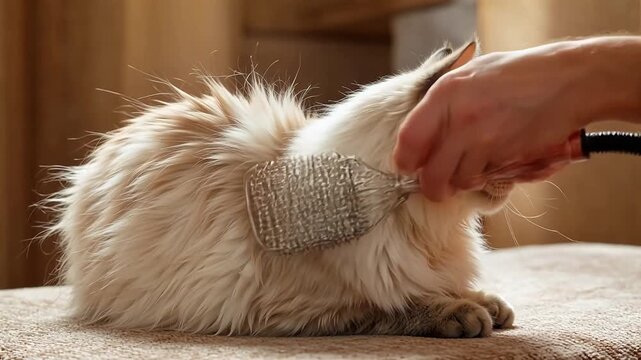 Long haired cat being brushed representing the backbone of urban development