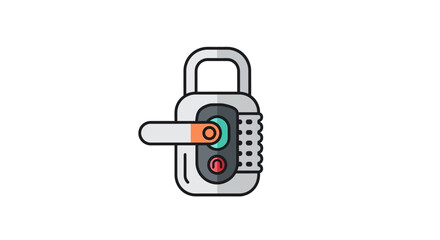Naklejka premium Combination lock with colorful dial.