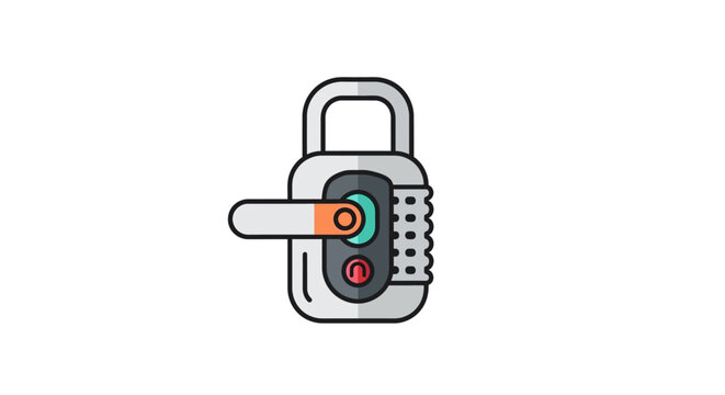 Combination lock with colorful dial.