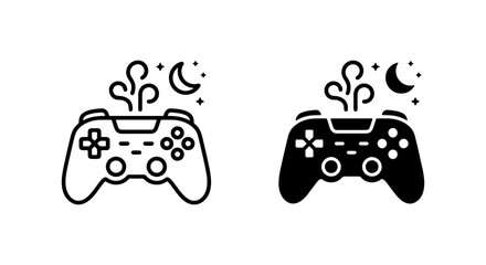 Gaming Controller Icons: Night Play, Entertainment, Technology © Jashim