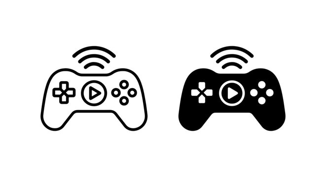 Video Game Controller Icons, Wireless Gaming Joysticks, Digital Entertainment Input Devices, Play Button Symbol