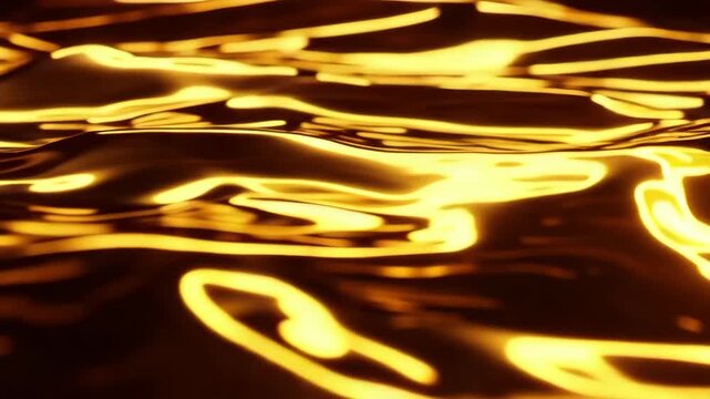 Abstract liquid gold flowing background with water and glowing patterns Shiny gold abstract background motion Video