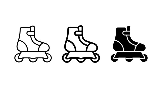Rollerblade Icons, Inline Skates Set, Sport Equipment Vector Graphics