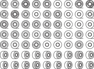 Fototapeta premium A unique pattern of tape rolls arranged in neat rows, representing the importance of detailed.