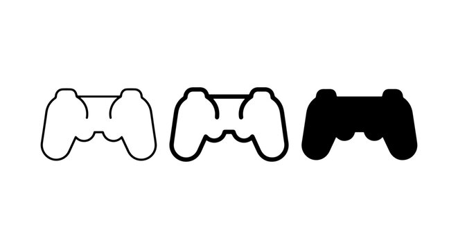 Video Game Controller Icons, Gaming Input Devices, Retro and Modern Styles