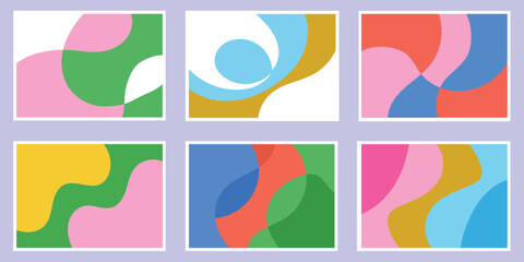 Fototapeta premium Abstract organic shapes pattern set with organic colorful blobs.