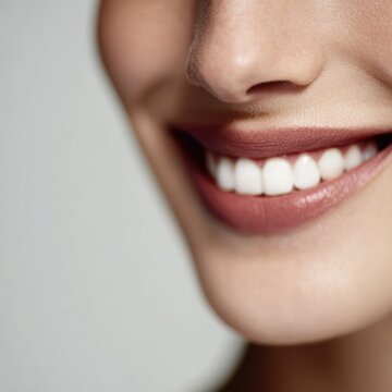 Beautiful woman smile close-up, beauty concept