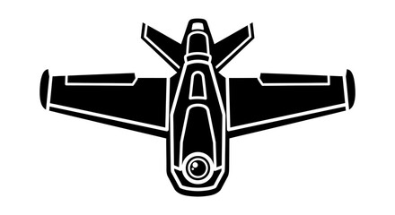 Silhouette of a Modern Jet Plane: An abstract depiction of a contemporary jet plane rendered in sleek black lines, suggesting themes of flight and modern travel. © sogon