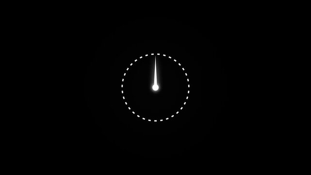 Clock spinning, watch animation on transparent background with alpha channel. Clock icon flat style 24 hours day and night fast speed with moving timer clock rotation 4k video whit clock 