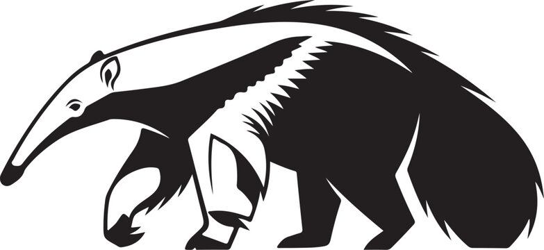 Abstract giant anteater vector illustration in tribal tattoo style