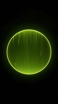 Glowing neon green circle with radial light rays on black background AMOLED Neon Vibe & Sad Alone phone vertical Wallpaper 4K Aesthetic Dark Mood