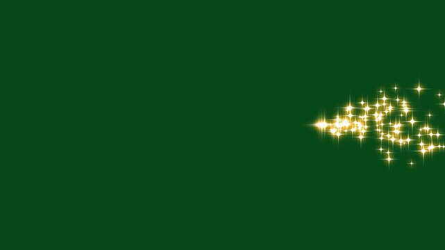 Glowing golden light sparks and particles flare, gold glittering magic shimmer, glowing particles, glitter line transition on green screen background with sparkle glitter, 4K abstract animated bokeh