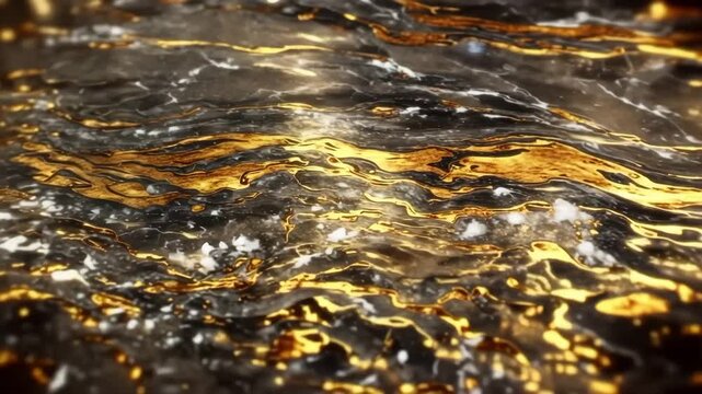 Water flowing in a pool with rocks and waves