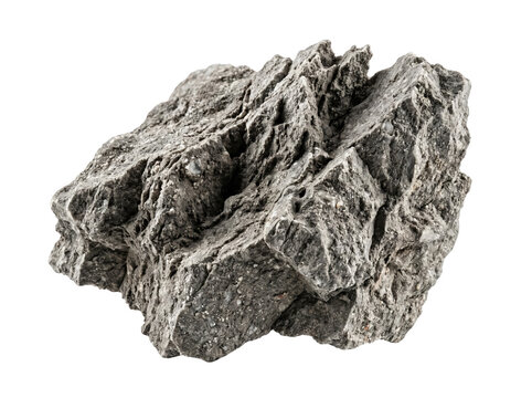 Cracked Rock Surface Dark Texture Rough Block Mineral Isolated Transparent Backdrop Item Illustration Vector Artwork Modern