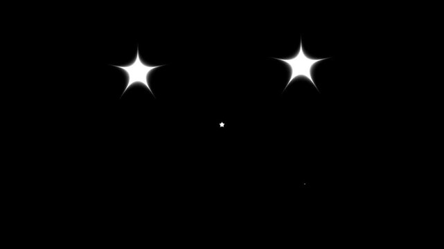 Glow twinkle movement timeline, energy explosion video. fast blinking lines, flat vector doodle animation, glowing glitter trail effect, Glowing stars sparkle on black screen background 4k