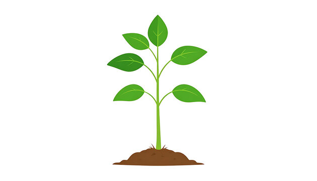 Pixel art of a small green plant growing from soil, isolated on white, symbolizing growth and nature