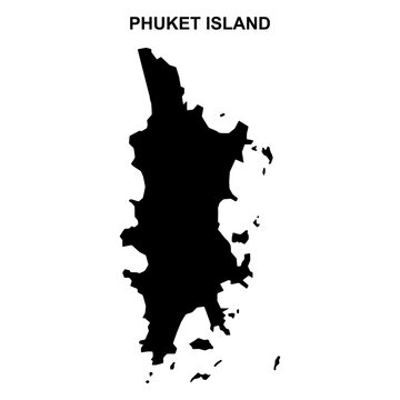 Phuket island map symbol shape, travel web flat concept icon vector illustration .