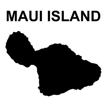 Maui island map symbol shape, travel web flat concept icon vector illustration .