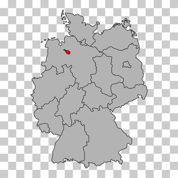 Germany map icon of Bremen, geography blank concept, isolated graphic background vector illustration .