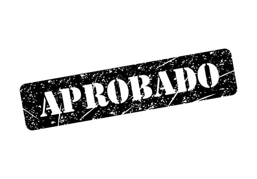 Aprobado stamp symbol, label sticker sign button, text banner vector illustration .