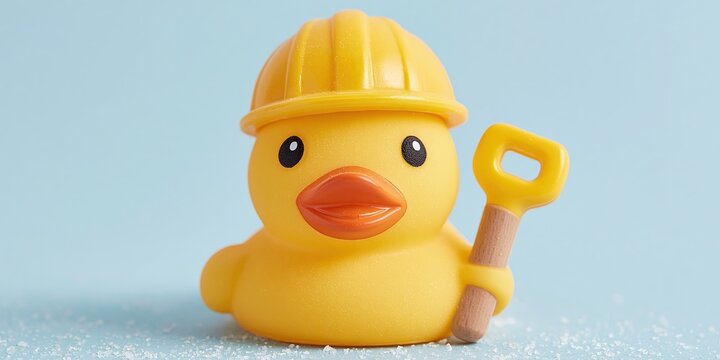 Photo of rubber duck construction worker 