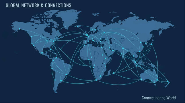 Global Network Connections Illustrating Worldwide Communication and Connectivity Across Continents
