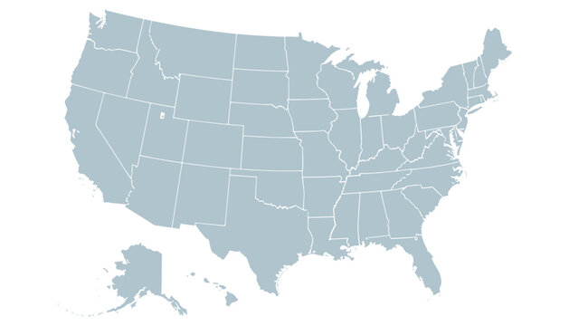 United states map outline with states and borders